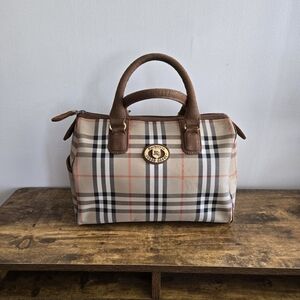Burberry Vintage Checkered Brown Handbag